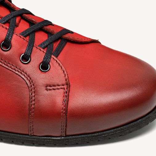 Męskie skórzane półbuty casualowe Parker czerwone