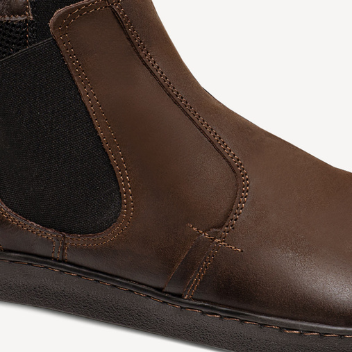 Skórzane sztyblety męskie barefoot Kenneth ciemny brąz