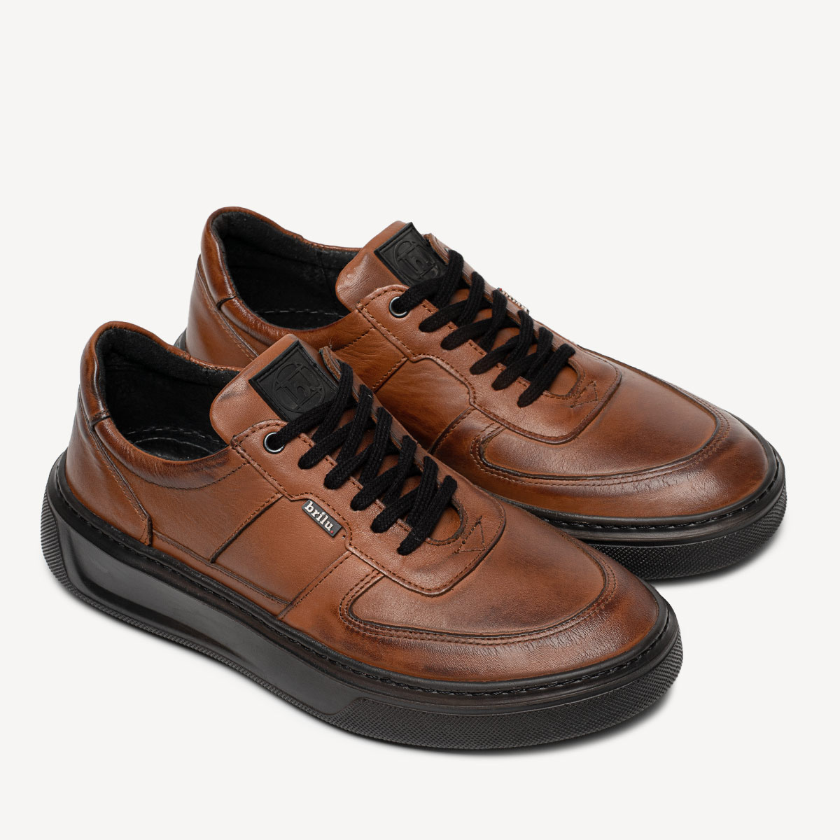 Skórzane sneakersy męskie Chandler brązowe
