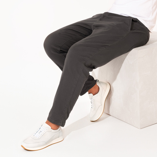 Skórzane sneakersy męskie Davis białe