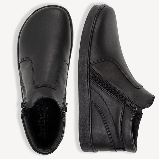 Skórzane trzewiki męskie barefoot Anders czarne