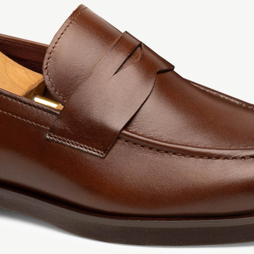  Męskie loafersy ze skóry naturalnej Aaron brązowe
