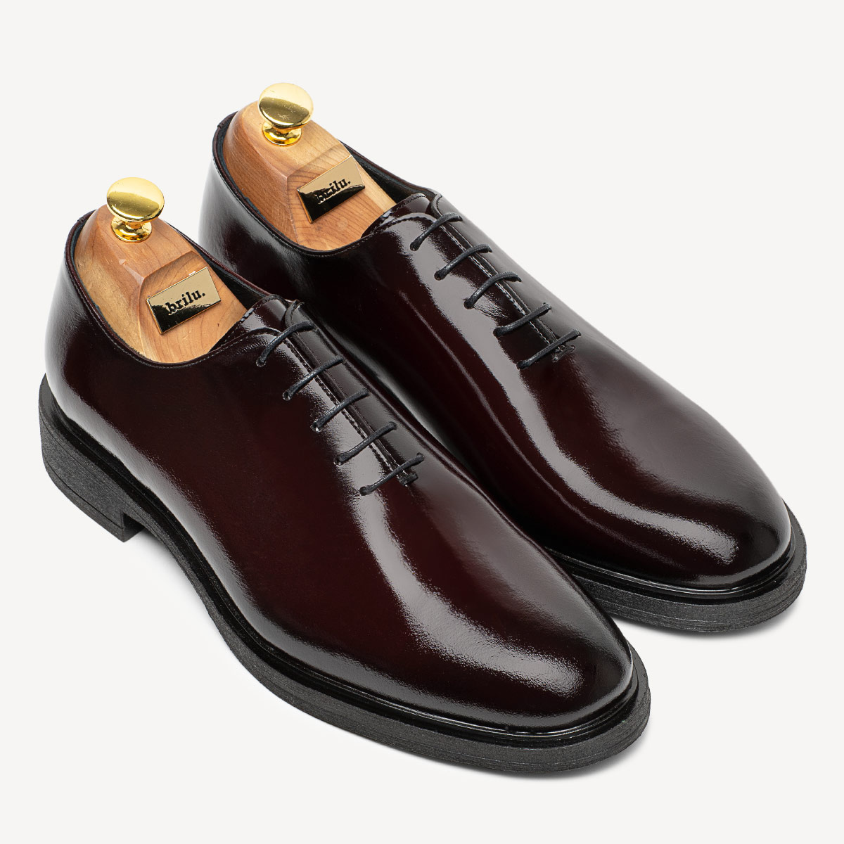 Skórzane buty wizytowe lotniki Regis bordowe