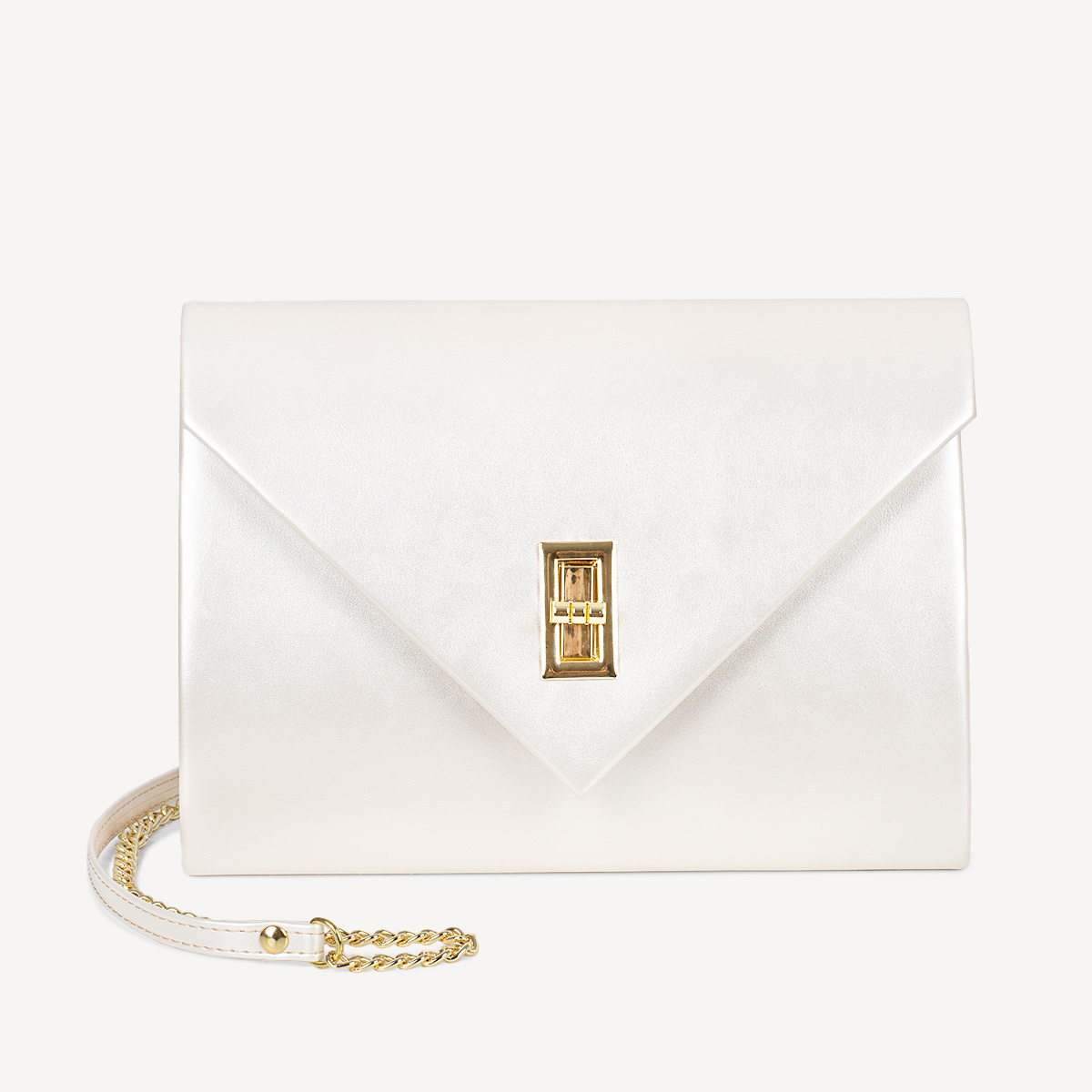 Ślubna perłowa elegancka kopertówka Tiffany ivory