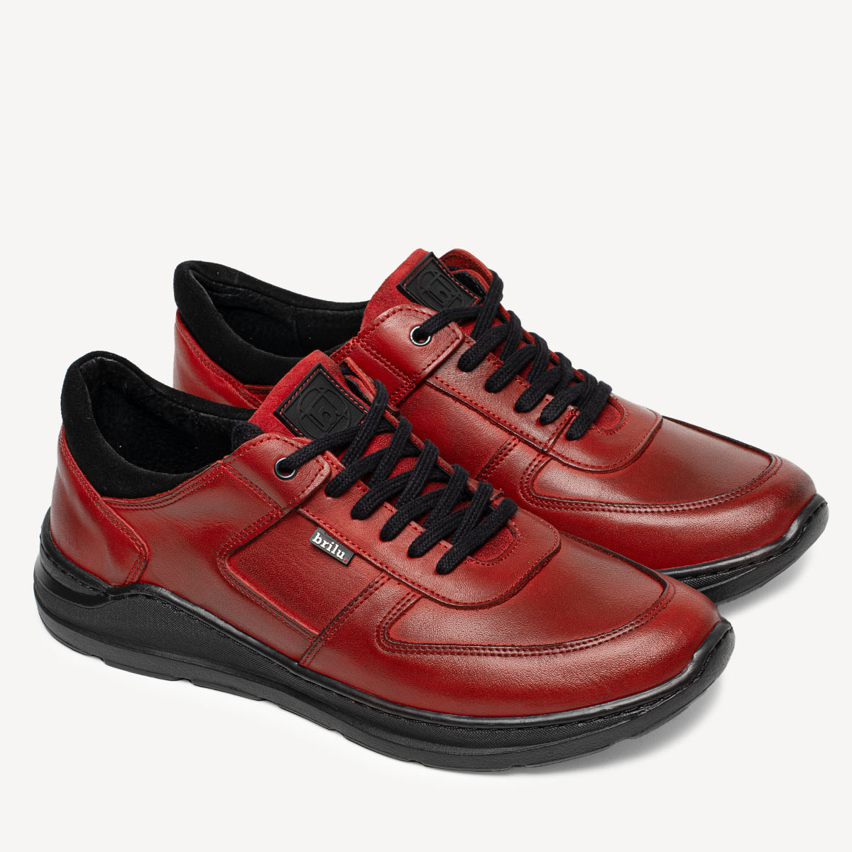 Sneakersy męskie ze skóry naturalnej Elvis czerwone