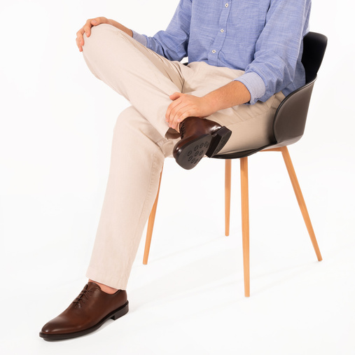 Skórzane buty wizytowe lotniki Claudio brązowe