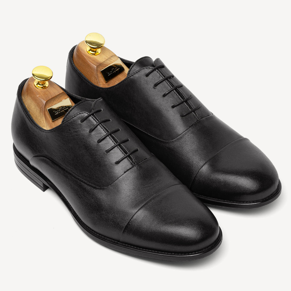 Skórzane wizytowe półbuty męskie oksfordy Spencer czarne