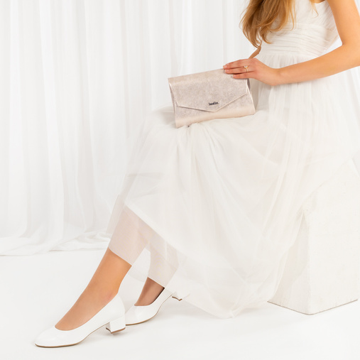 Połyskująca wizytowa torebka Carmela złota