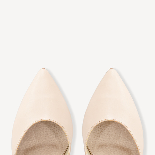 Ślubne balerinki z cyrkoniowymi paseczkami Pricilla cieliste ecru