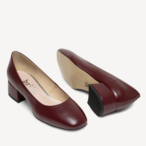 Czółenka na niskim obcasie Ember bordowe