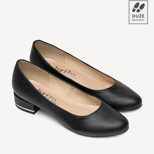 Klasyczne licowe balerinki Erin czarne