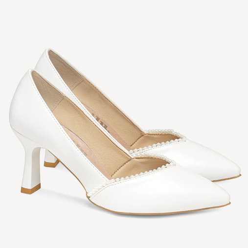 Ślubne ozdobne szpilki z perełkami Keitleen białe