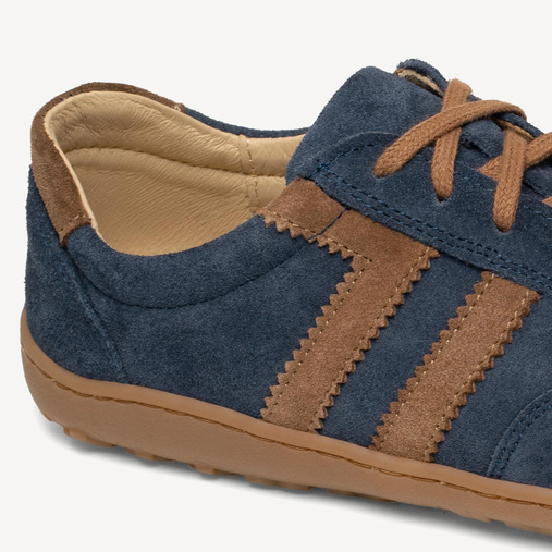 Skórzane sneakersy barefoot damskie anatomiczne Sandy granatowe
