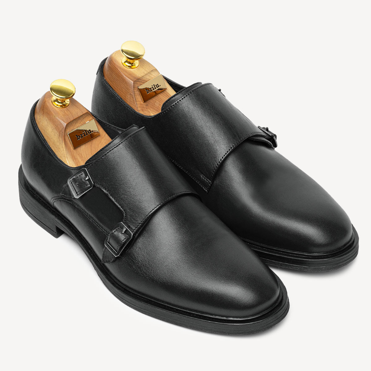 Skórzane półbuty wizytowe monki Kain czarne