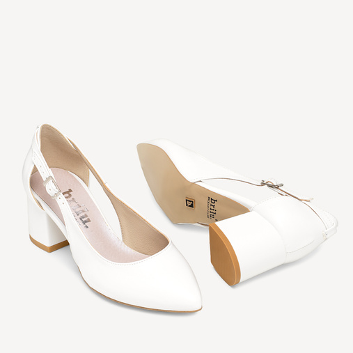 Ślubne czółenka z wycięciami Noemie białe