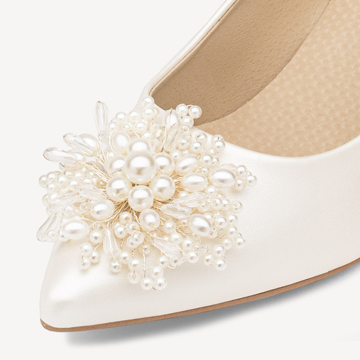 Ślubne perłowe szpilki z perełkową ozdobą Brenda ivory