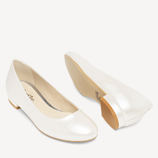 Ślubne perłowe klasyczne balerinki Dreamy ivory