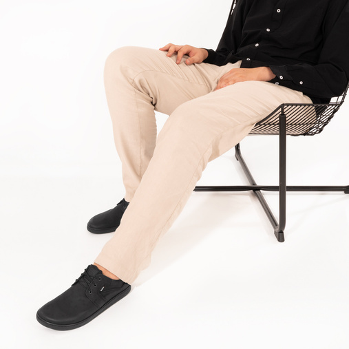 Skórzane buty męskie barefoot Luca czarne
