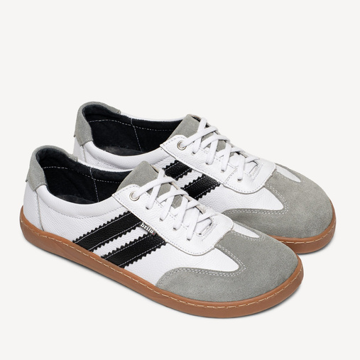 Skórzane minimalistyczne sneakersy barefoot Chelsey białe