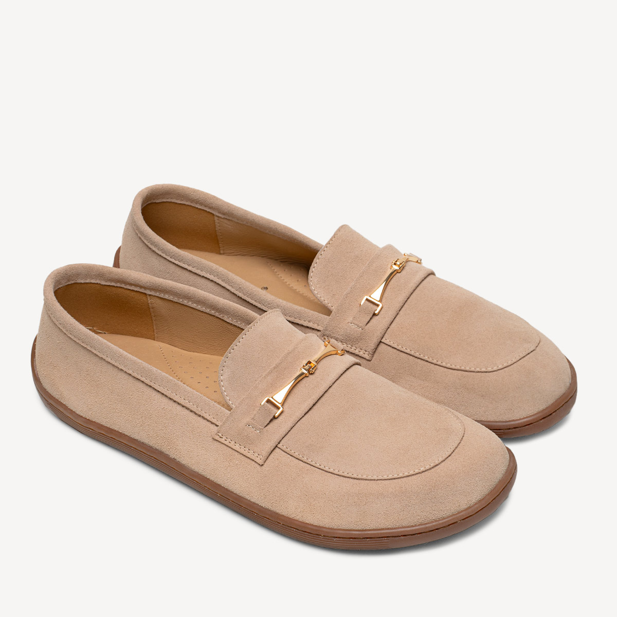 Zamszowe mokasyny damskie barefoot Elisse beżowe