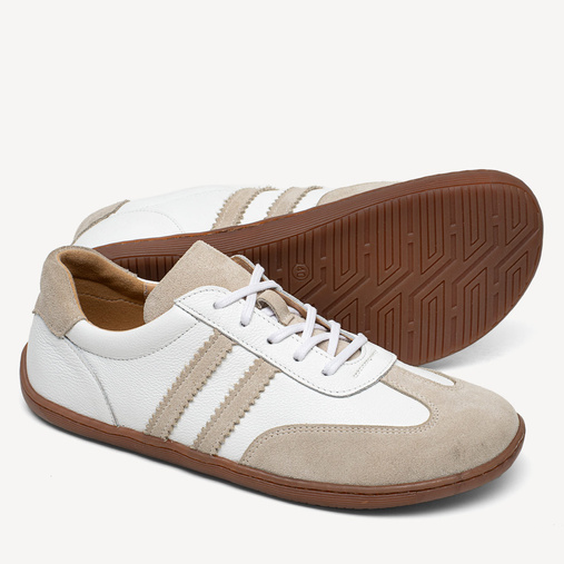 Skórzane sneakersy barefoot Jordyn białe