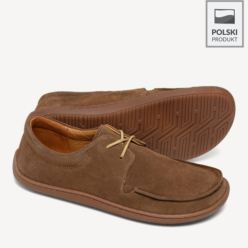 Skórzane mokasyny damskie barefoot Rubby brązowe