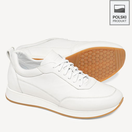 Skórzane sneakersy męskie Davis białe