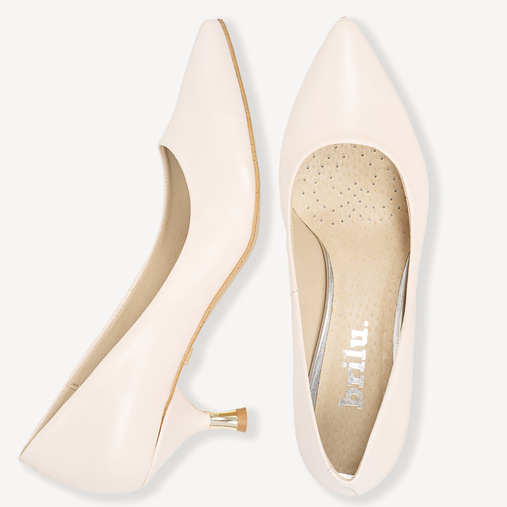 Ślubne szpilki na dekoracyjnym obcasie Gabi ecru