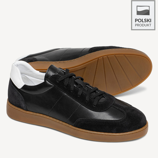 Skórzane sneakersy męskie Callen czarne