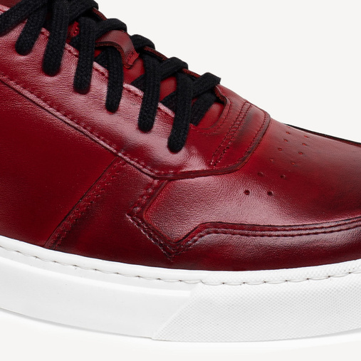 Skórzane sneakersy męskie Jayden czerwone