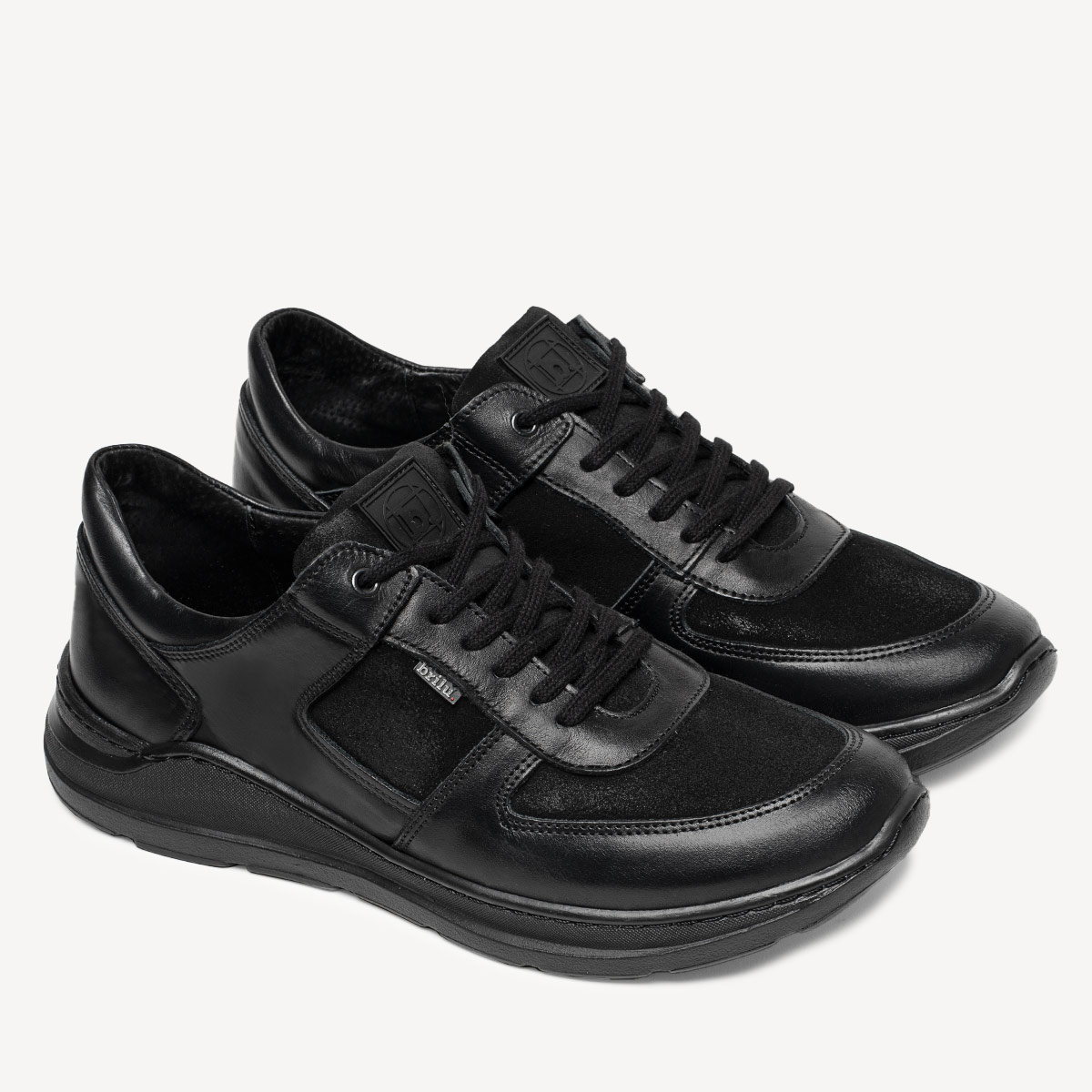 Sneakersy męskie ze skóry naturalnej Elvis czarne