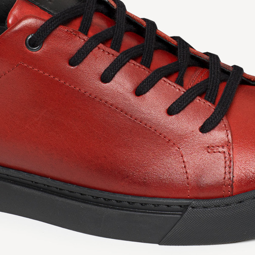 Skórzane sneakersy męskie Dean czerwone