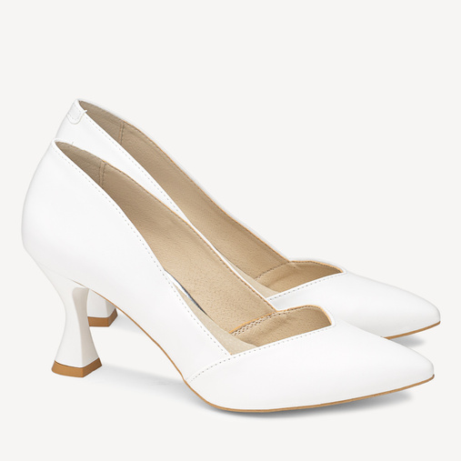 Ślubne klasyczne szpilki Marilla białe