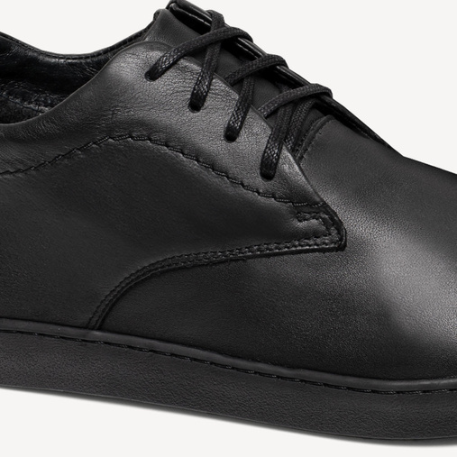 Skórzane zimowe trzewiki barefoot Harley czarne