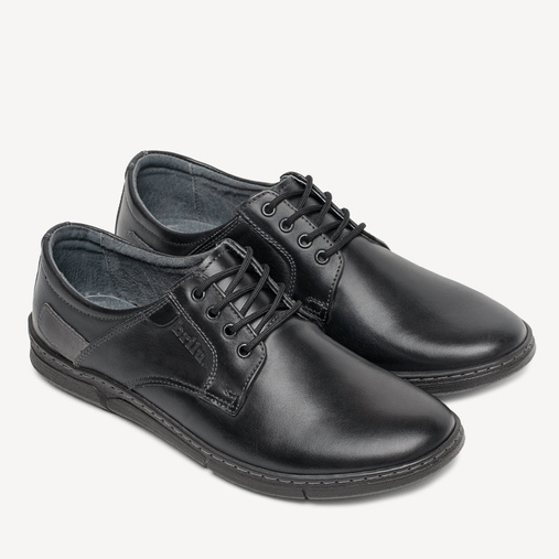 Półbuty skórzane casualowe Gregory czarne