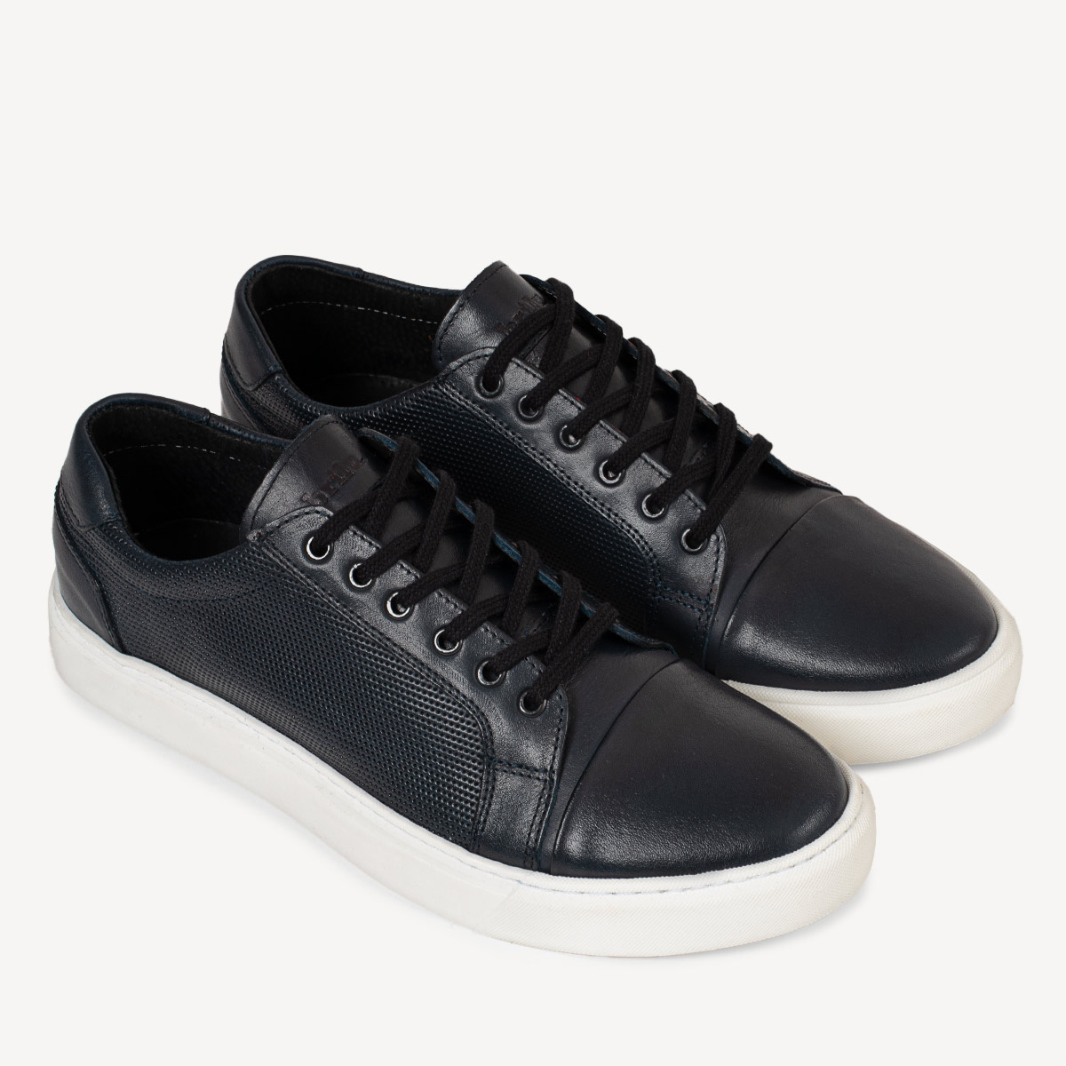 Skórzane sneakersy męskie Phill granatowe