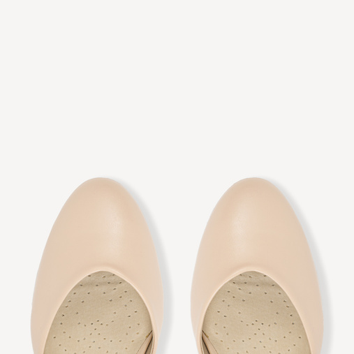 Balerinki z paskami Donna beżowe