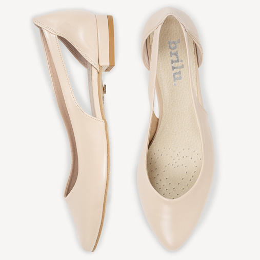 Balerinki z wycięciami Amala beżowe