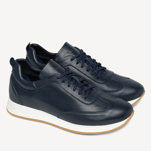 Skórzane sneakersy męskie Boston granatowe