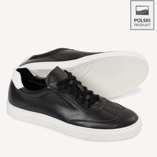 Skórzane sneakersy męskie Maxwell czarne