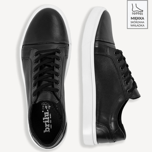 Skórzane sneakersy męskie Phill czarne