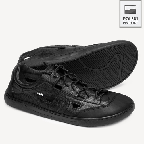 Męskie sandały trekkingowe barefoot Justin czarne