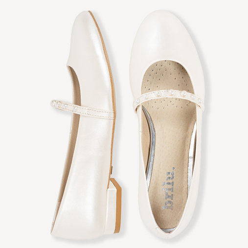  Ślubne balerinki z perełkowym paskiem Ocean ivory 