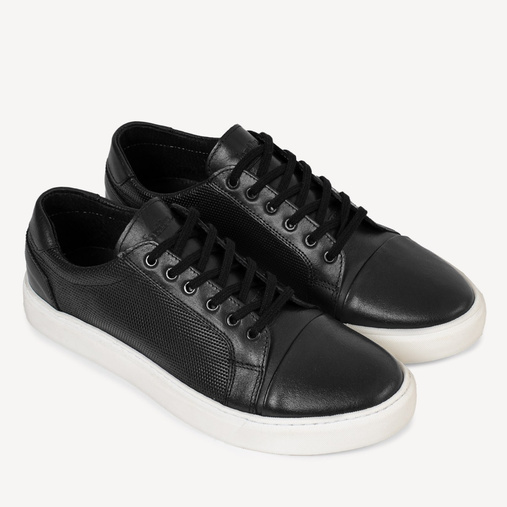 Skórzane sneakersy męskie Phill czarne