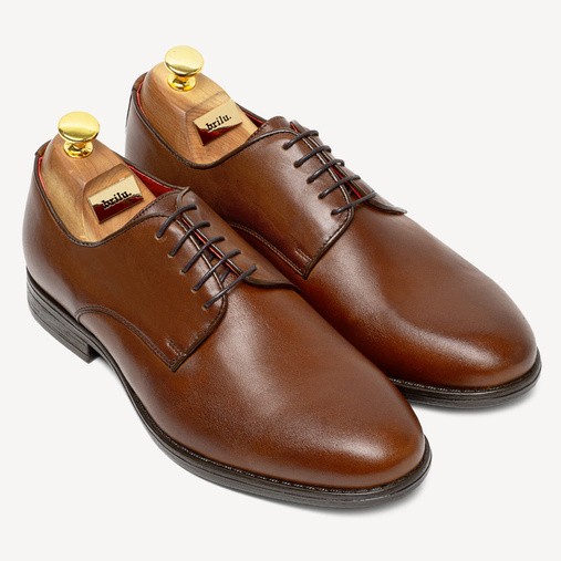 Skórzane wizytowe buty Robbie brązowe