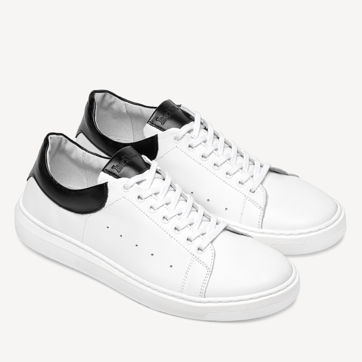 Męskie skórzane sneakersy trampki Bayard białe