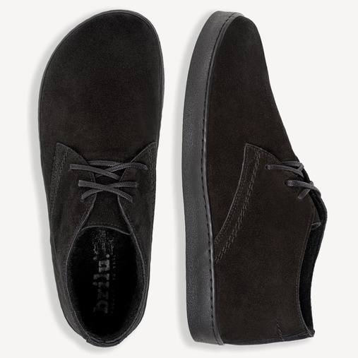 Skórzane zimowe trzewiki barefoot Sean czarne