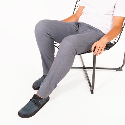 Skórzane buty męskie barefoot Luca granatowe