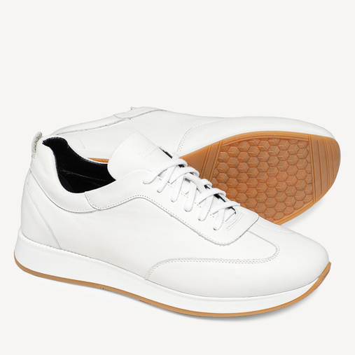 Skórzane sneakersy męskie Boston białe