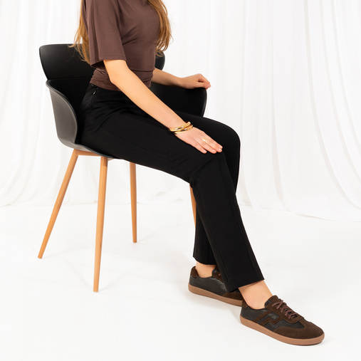 Skórzane minimalistyczne sneakersy barefoot River brązowe